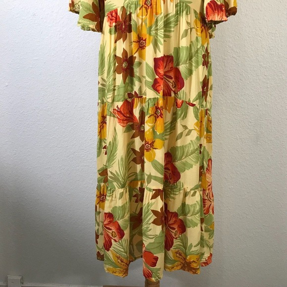 Faithfull the Brand Rios Floral Midi Dress Women's Size L US 8 Multicolor Rayon - Picture 5 of 12